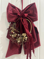 DOPPIO FIOCCO IN VELLUTO CON GHIRLANDA - PEZZO UNICO